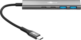 Wentronic goobay Slim 4-Port USB-Hub, 2x USB-C 3.0/2x USB-A 3.0, USB-C 3.0 [Stecker] (76563)