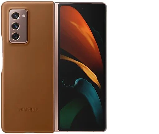 Samsung Leather Cover für Galaxy Z Fold 2 5G braun