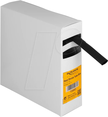 DeLOCK Schrumpfschlauch Box, mit Innenkleber, Schrumpfungsrate 3:1, 12.7mm, 5m, schwarz