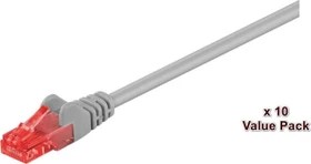 MicroConnect Patchkabel, Cat6, U/UTP, RJ-45/RJ-45, 5m, grau, 10er-Pack