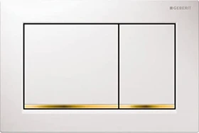 Geberit Omega30 Betätigungsplatte weiß/vergoldet/weiß