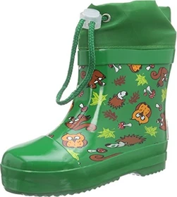 Playshoes Halbschaft gefüttert Waldtiere grün (Junior)
