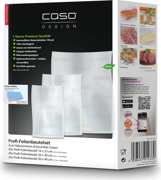 Caso Profi-Folienset 5 Vakuumbeutel, 100 Stück