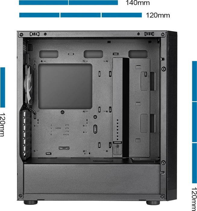 SilverStone Fara 514X, schwarz, Glasfenster