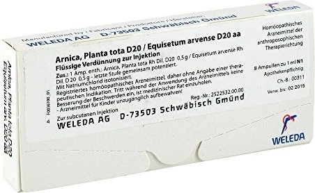 Weleda Arnica Planta tota Rh 20/Equisetum arv.D 20 aa Ampullen, 8ml (8x 1ml)