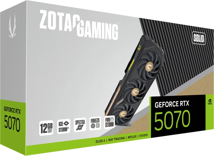 Zotac Gaming GeForce RTX 5070 SOLID, 12GB GDDR7, HDMI, 3x DP