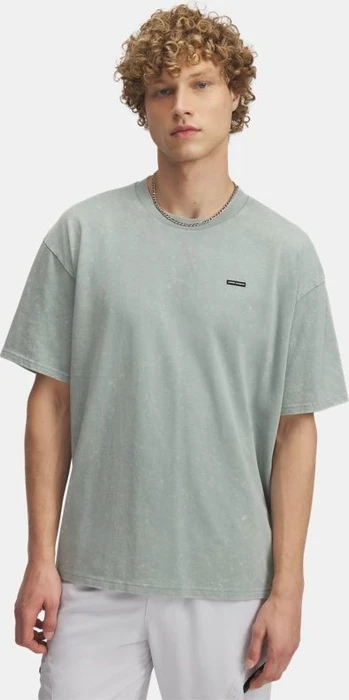 Under Armour Heavyweight Logo Wash T-Shirt kurzarm silica green/white (Herren)