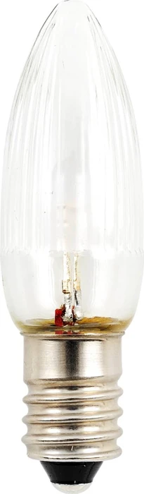 Konstsmide Riffelkerze 14-55V LED Ersatzbirne für Weihnachtsbeleuchtung klar E10 0.3W, 3 Stück