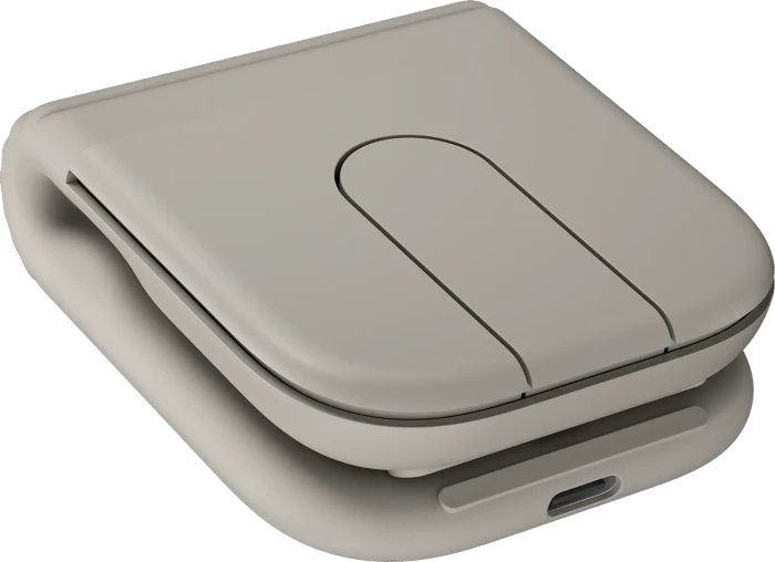 Logitech Mobi Fold Ultra-portable Wireless Mouse Sand, beige/grau, Logi Bolt, USB/Bluetooth
