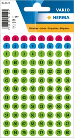 Herma Zahlenetiketten 1-160 rund, 8mm, schwarz, 10er-Pack (4800 Etiketten)