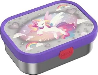 Mepal Campus Edelstahl Bento Brotdose mit Gabel Unicorn Glow