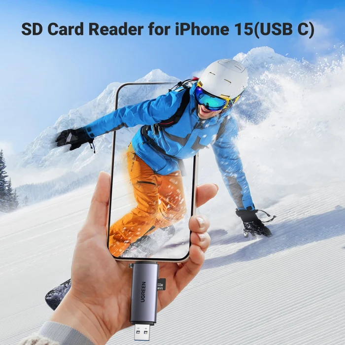 Ugreen 2-in-1 Card Reader, USB-A/USB-C 3.0 [Stecker]