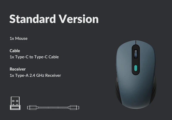 Keychron BM25 Wireless Mouse Space Gray blau/schwarz, USB/Bluetooth