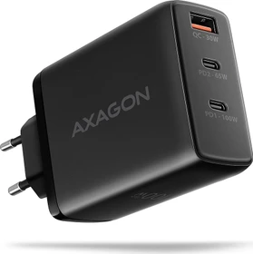 Axagon ACU-DPQ100 PD3.0 & QC4+ 3x OUTPUTS Wall Charger 100W schwarz
