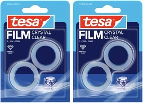 tesa tesafilm 57766 Blister kristall-klar, Klebeband, 15mm/10m, 2 Stück