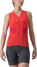 Castelli Anima 4 Trikot ärmellos hibiscus/soft orange (Damen)