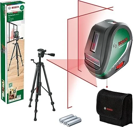 Bosch DIY UniversalLevel 3 Set Batterie-Kreuzlaser inkl. Tasche + Zubehör