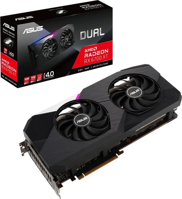 ASUS Radeon RX 6700 XT Dual, DUAL-RX6700XT-12G, 12GB GDDR6, HDMI, 3x DP