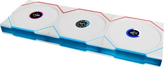Lian Li Uni Fan TL LCD Wireless 140 RGB Reverse Blade, weiß, LED-Steuerung, 140mm