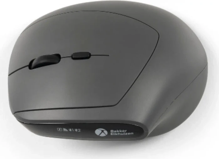 BakkerElkhuizen MidWay 3-Mode Vertical Mouse, grau/schwarz, USB/Bluetooth