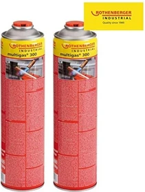 Rothenberger Multigas 300 Gaskartusche Butan-/Propangas 600ml, 2 Stück