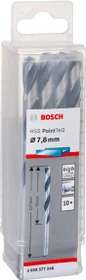 Bosch Professional HSS PointTeQ Spiralbohrer, 7.8x75x117mm, 10 Stück