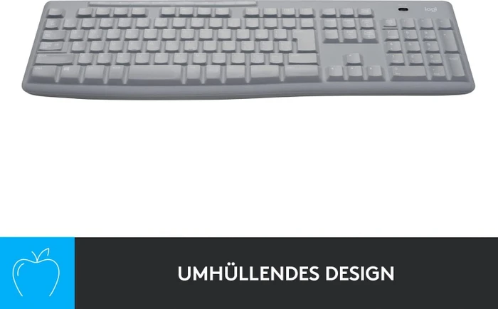 Logitech Protective Cover für Logitech K270, Logitech MK270 Desktop, Layouts: ISO-DE, Tastaturabdeckung, transparent