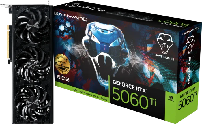 Gainward GeForce RTX 5060 Ti Python III OC, 8GB GDDR7, HDMI, 3x DP