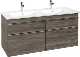 Villeroy & Boch Venticello Waschbeckenunterschrank für Becken mittig 4 Auszüge 1253x590x477mm stone oak/chrome