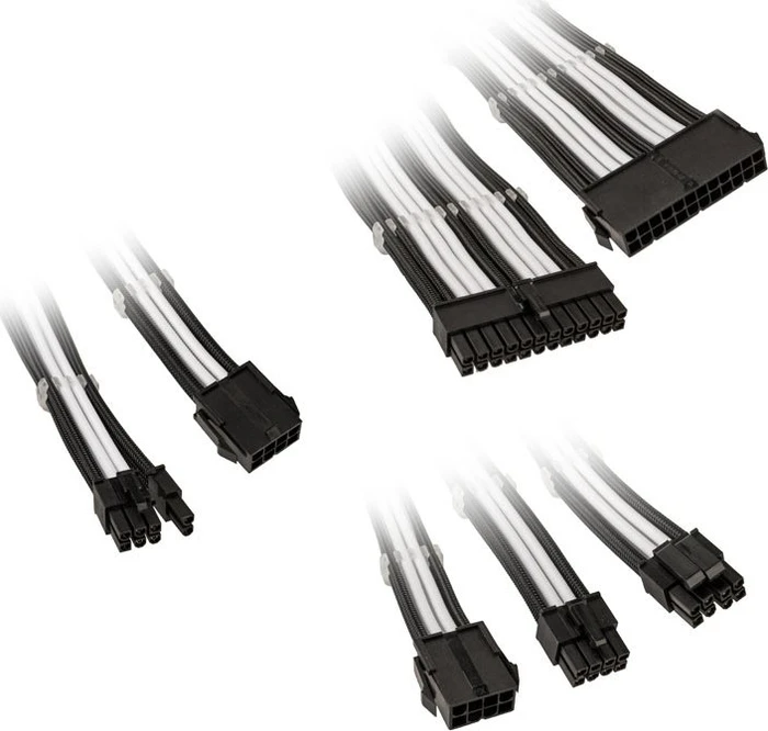 Kolink Core Adept Braided Cable Extension Kit, Black/White