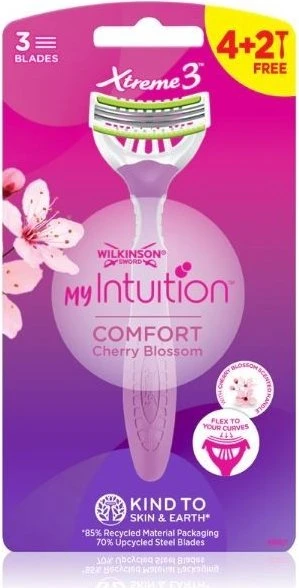 Wilkinson Sword My Intuition Xtreme 3 Comfort Cherry Blossom Einwegrasierer, 6 Stück