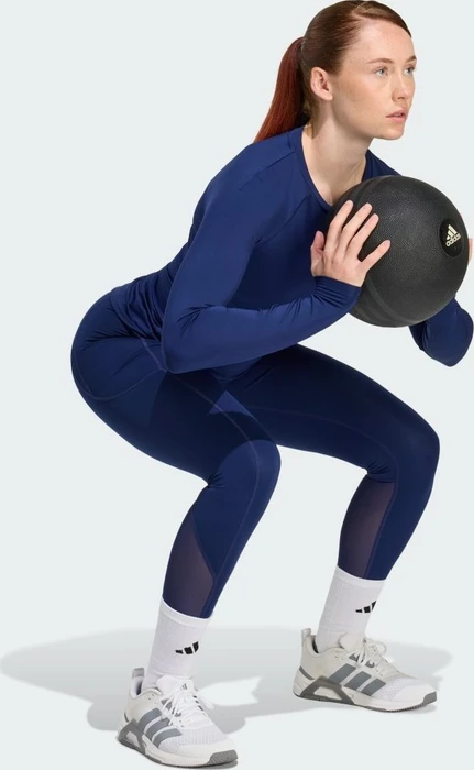 adidas TECHFIT Stash Pocket Full-Length Hose lang dark blue (Damen)
