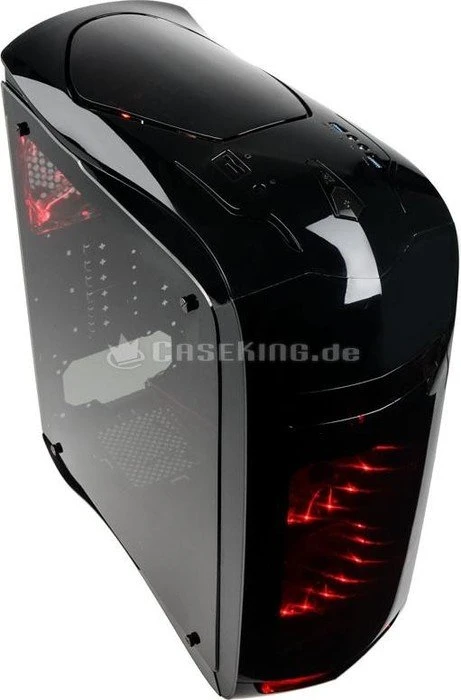 Kolink Punisher schwarz, Acrylfenster, Lüfter LED rot