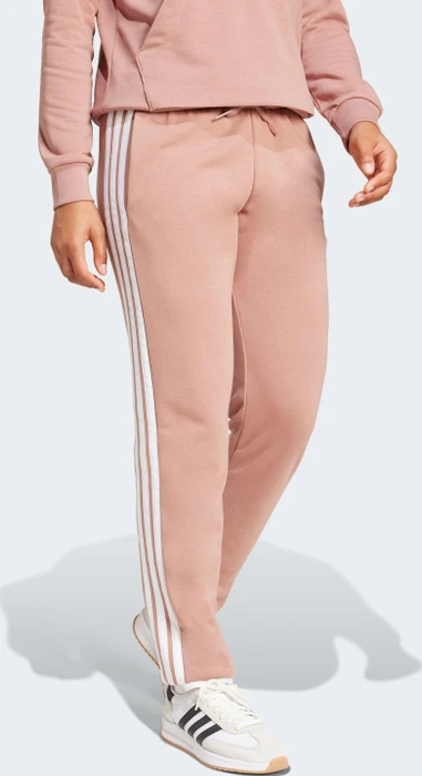 adidas Essentials 3-Streifen French Terry Cuffed Trainingshose lang warm clay/white (Damen)