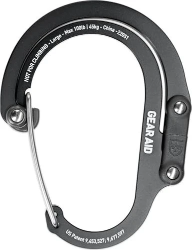GearAid Heroclip Large Materialkarabiner stealth black