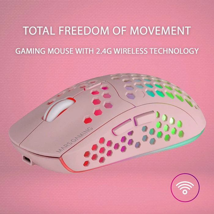 Mars Gaming MMW3P Wireless rosa, USB