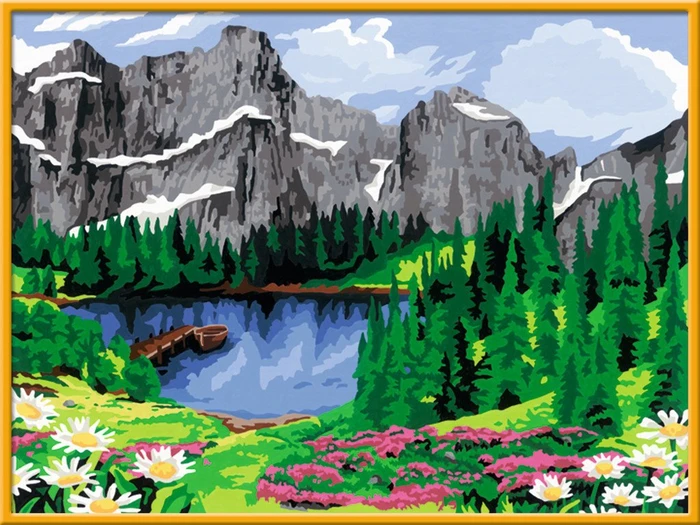 Ravensburger Malen nach Zahlen Sommerliche Bergidylle