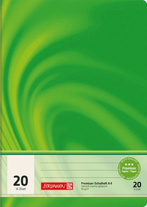 Brunnen Vivendi Schulheft, A4, Lineatur 20, grün, 16 Blatt