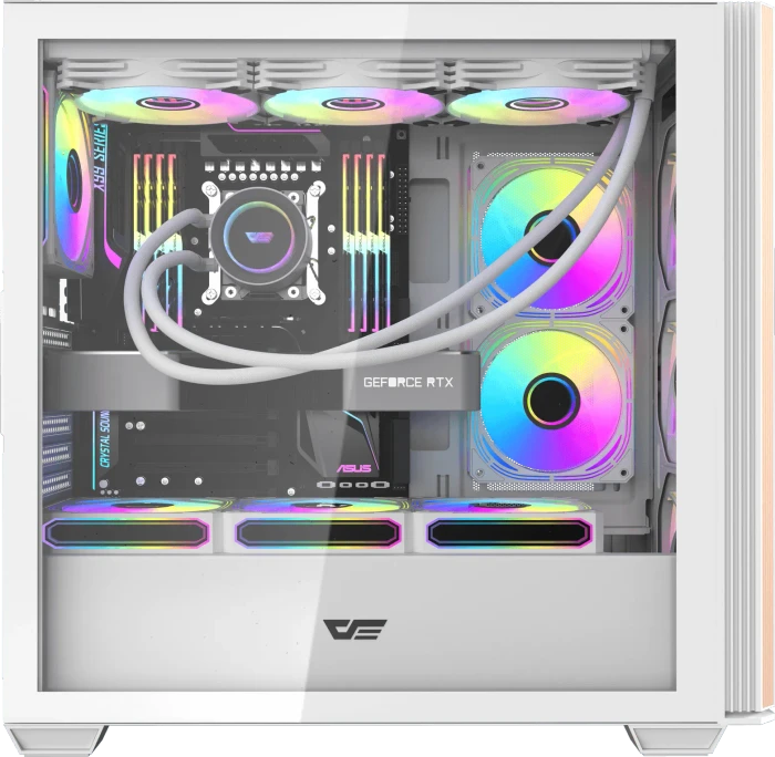 DarkFlash DS900WS White, USB-C, inkl. 4x Lüfter, Glasfenster