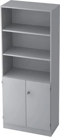 Hammerbacher Schrank 5OH V6770, Streifengriff, grau/grau, Aufbewahrungskombination