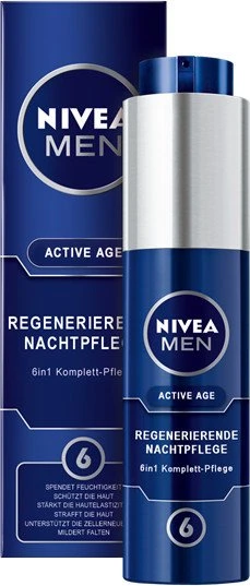 Nivea MEN Active Age regenerierende Nachtpflege 6in1 Gesichtscreme, 50ml