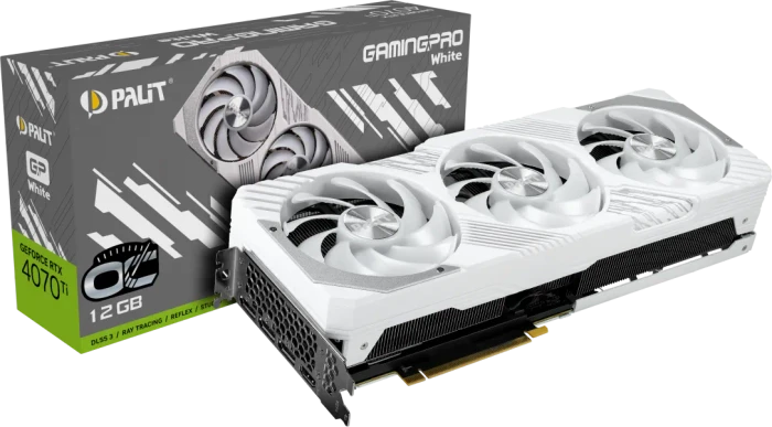 Palit GeForce RTX 4070 Ti GamingPro White OC, 12GB GDDR6X, HDMI, 3x DP