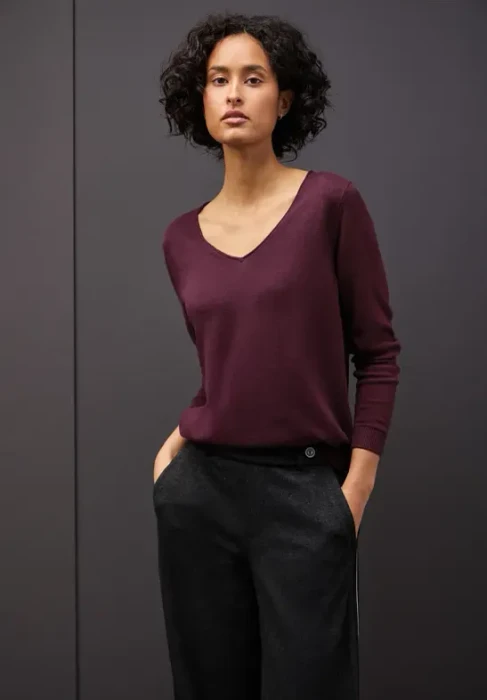 Street One V-Neck Pullover wildberry red (Damen)