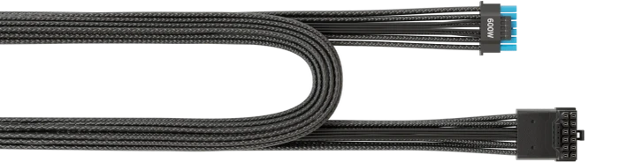Seasonic 12V-2x6 Kabel, natives 12V-2x6 Kabel, 1x 16-Pin PCIe 5.1 Stecker auf 16-Pin PCIe 5.1 Stecker, schwarz, 90° gewinkelt, 70cm