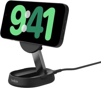 Belkin BoostCharge Pro verstellbare, kabellose, magnetische Ladestation mit Qi2 (15W) ohne Netzteil schwarz
