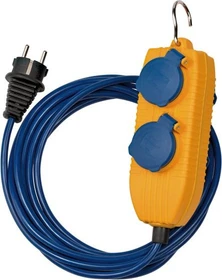Brennenstuhl Outdoor-Verlängerungskabel, 2-fach, 5m, gelb/blau