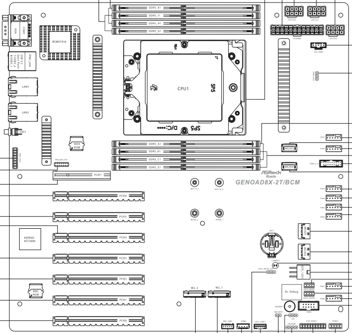 ASRock Rack GENOAD8X-2T/BCM (AMD SP5)