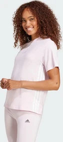 adidas Essentials 3-Streifen Cotton T-Shirt kurzarm clear pink/white (Damen)