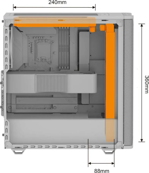 be quiet! Pure Base 501 Airflow Window White, Glasfenster