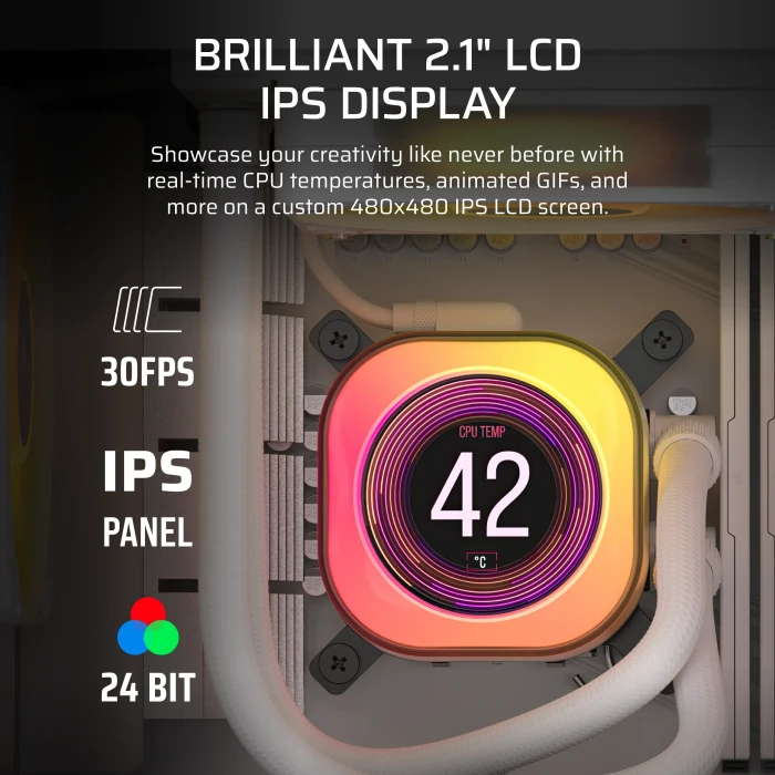 Corsair iCUE LINK Titan 240 RX LCD RGB, weiß